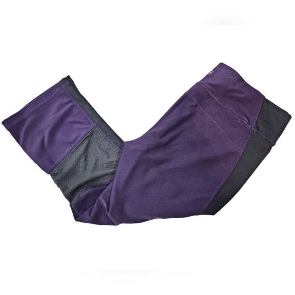 Impact Jillian Michaels Capri Activewear Leggings Purple and‎ Gray Women's Large - Picture 1 of 9